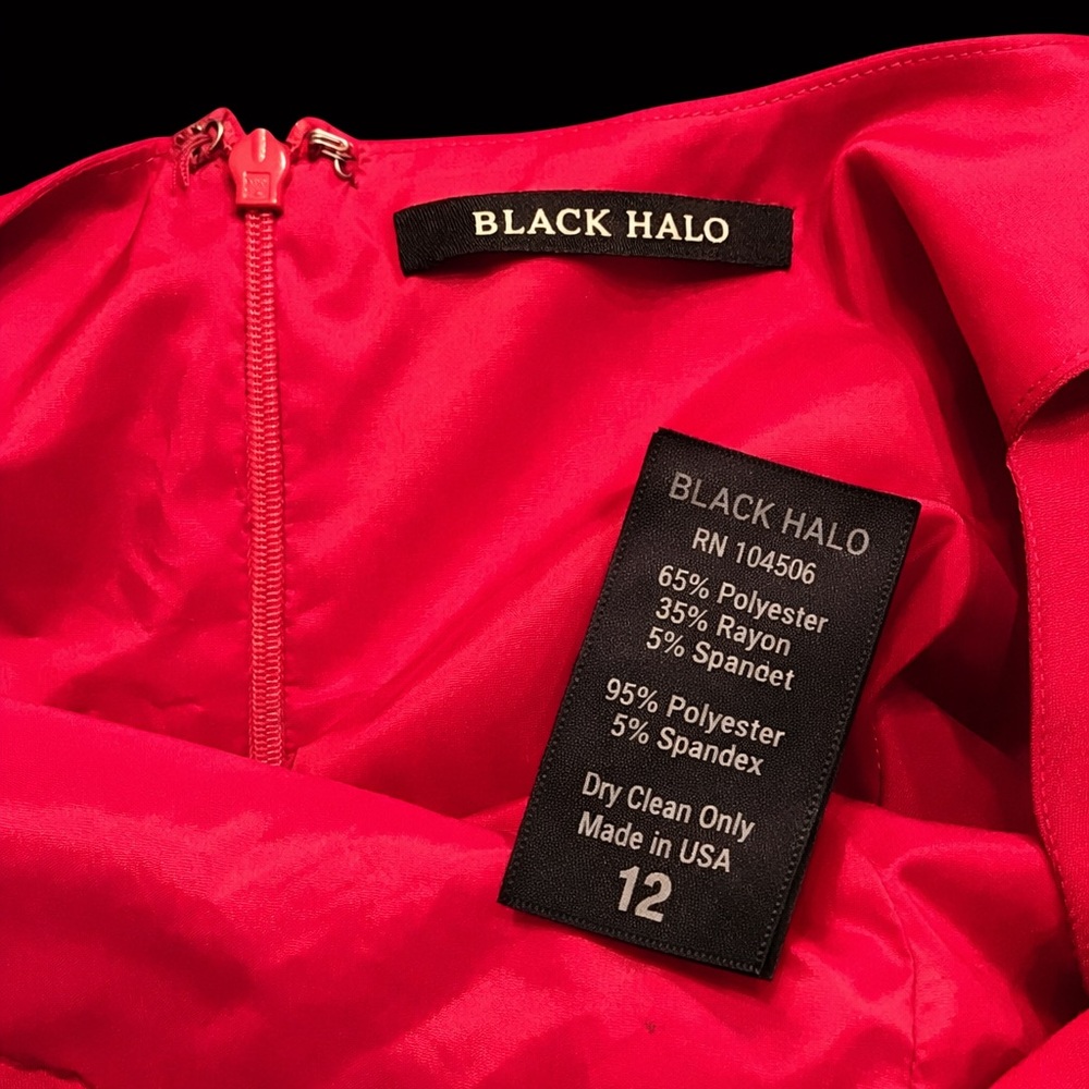 Black Halo Pink Sheath Cocktail Dress Size 12 Made in USA - Picture 3 of 3